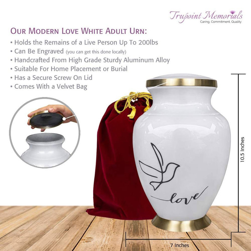 OMAPRIMA Church Window Adult Urn - selling Cremation Urns for Human Ashes - Adult Urns with Velvet Bag for Memorial, Funeral, Burial or Columbarium